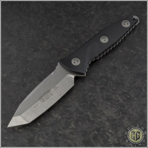 (#114M-10) Microtech Socom Alpha Mini T/E Stonewash - Front