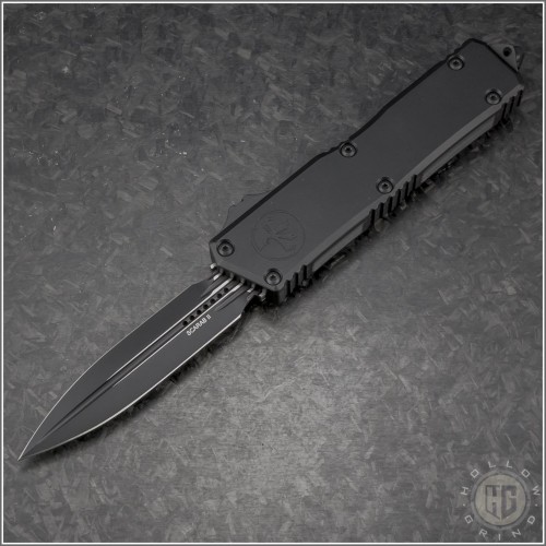 (#1175-1T) Microtech Scarab II Executive Gen III D/E Black Plain - Front