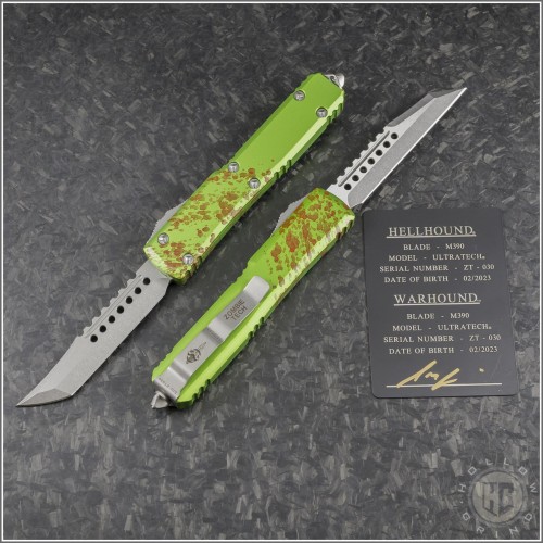 (#119-10SETZTS) Microtech Knives Ultratech Zombie Hellhound Warhound Set - Front
