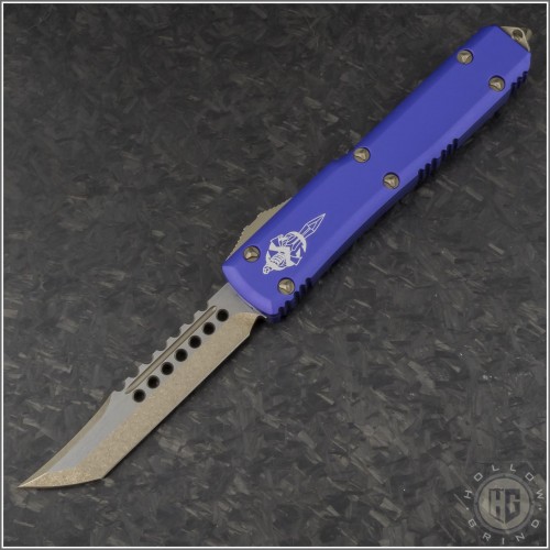 (#119-13PUS) Microtech Purple Ultratech Hellhound Tanto Bronzed - Front