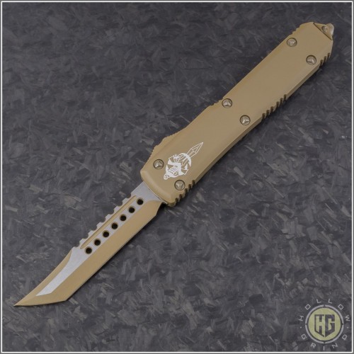 (#119-1CDE) Microtech Dark Earth Ultratech Hellhound Cerakote - Front