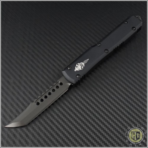 (#119-1DLC) Microtech Ultratech Hellhound DLC Plain Tactical - Front
