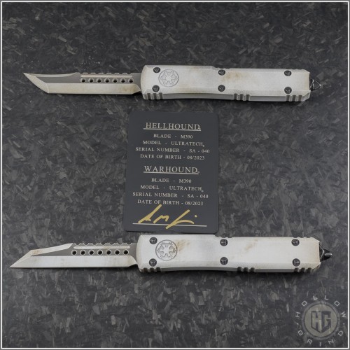 (#119-1SETSADS) Microtech Knives Ultratech Sand Trooper Warhound Hellhound Set - Front