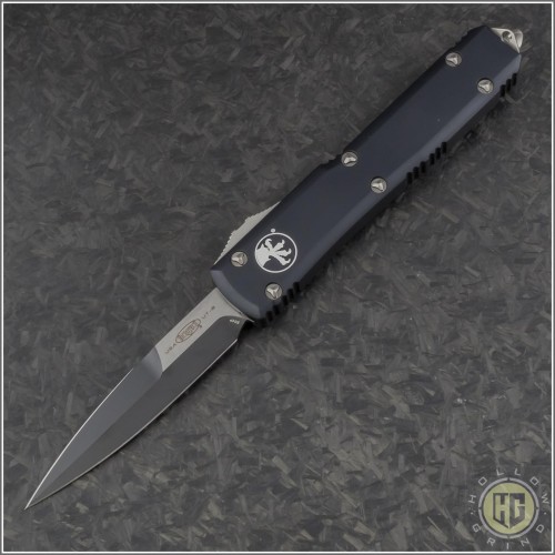 (#120-1-204p) Microtech Ultratech Bayonet Black Plain - Front