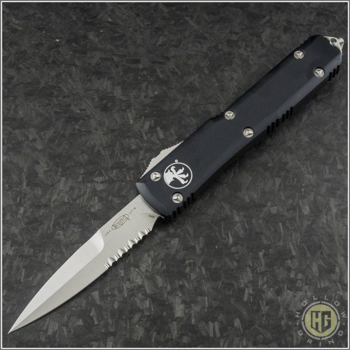 (#120-11CC) Microtech Ultratech Bayonet Stonewash Part Serr - Front