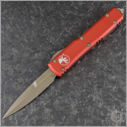 (#120-13APRD) Microtech Red Ultratech Bayonet Apocalyptic Bronzed - Front