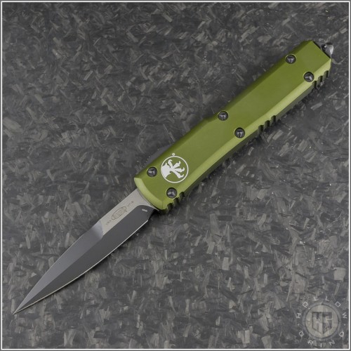 (#120-1OD) Microtech OD Green Ultratech Bayonet Black Plain - Front