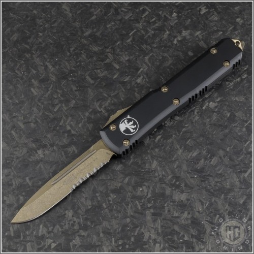 (#121-14AP) Microtech Ultratech S/E Bronzed Part Serrated - Front