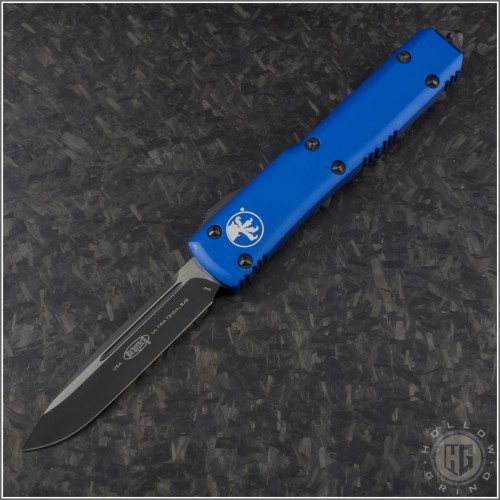 (#121-1BL) Microtech Blue Ultratech S/E Black Plain - Front