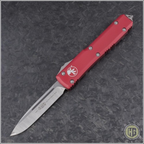 (#121-4RD) Microtech Red Ultratech S/E Satin Plain - Front