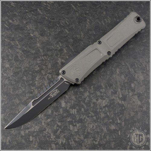(#1217-1NCS) Microtech Natural Clear Combat Troodon Gen III Interceptor Black Plain - Front