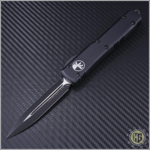 (#122-1TCC) Microtech Tactical Ultratech Black D/E Plain Contoured Chasis - Front
