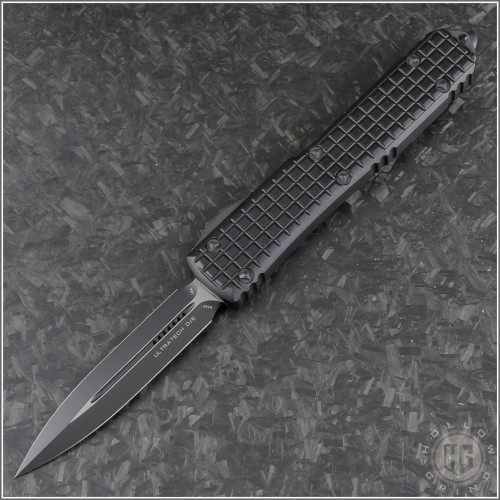 (#122-1TFRS) Microtech Ultratech D/E Black Plain Tactical Frag Handle - Front
