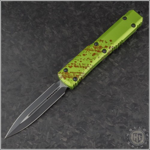 (#122-1Z) Microtech Ultratech Zombie D/E Black Plain - Front