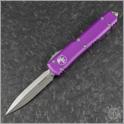 (#122-4VI) Microtech Violet Ultratech D/E Satin Plain - Front