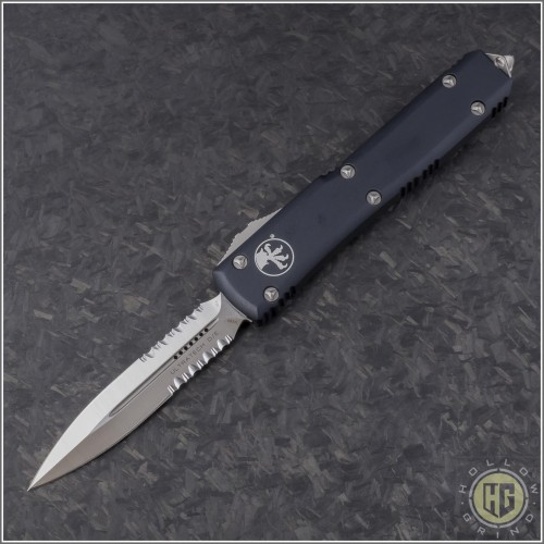 (#122-5) Microtech Ultratech D/E Satin Partially Serrated - Front