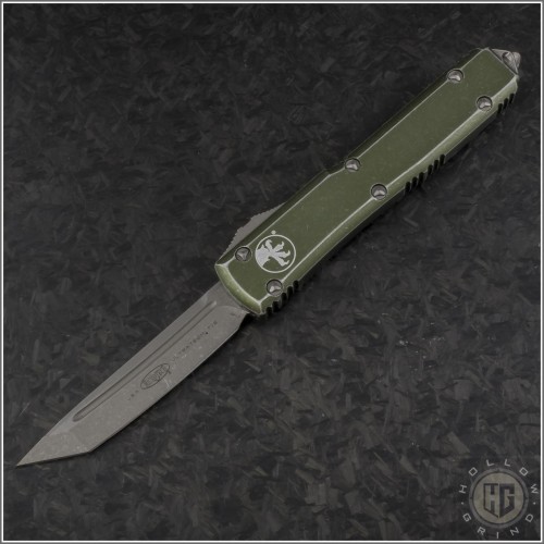 (#123-10DOD) Microtech Distressed OD Green Ultratech T/E Apocalyptic Plain - Front