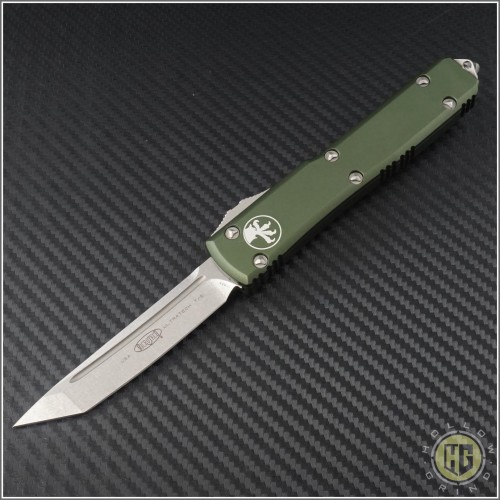 (#123-10ODCC) Microtech OD Green Ultratech Stonewash T/E Plain Contoured Chasis - Front
