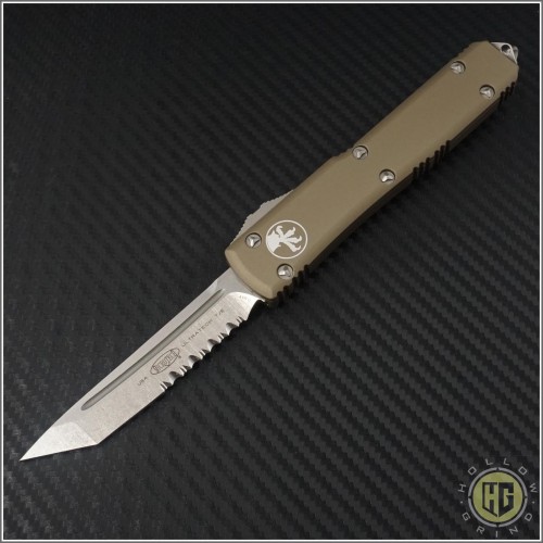 (#123-11TACC) Microtech Tan Ultratech Stonewash T/E Plain Contoured Chasis - Front