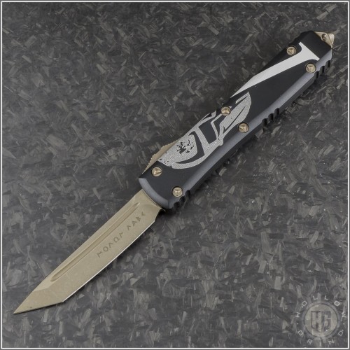 (#123-13MLS) Microtech Molon Labe Ultratech T/E Bronze Plain - Front