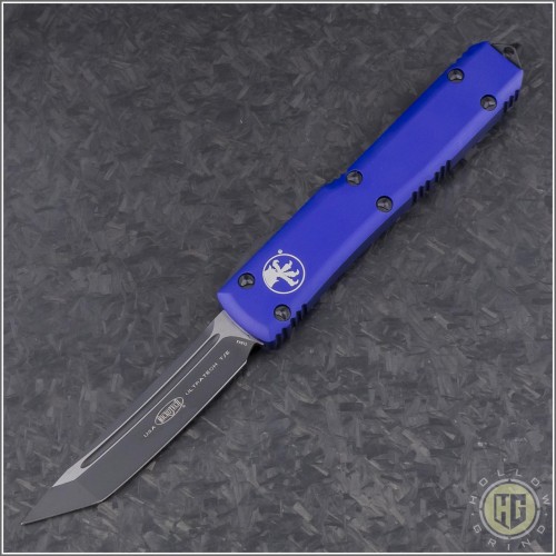 (#123-1PU) Microtech Purple Ultratech T/E Black Plain - Front