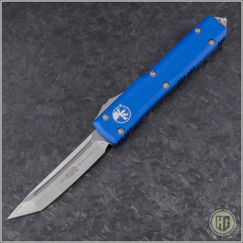 (#123-4BL) Microtech Blue Ultratech T/E Satin Plain - Front