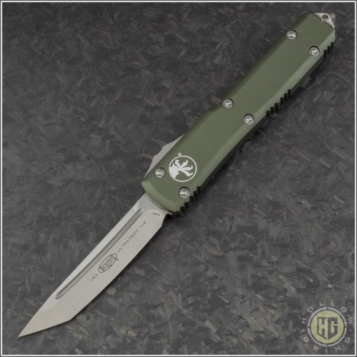 (#123-4OD) Microtech OD Green Ultratech T/E Satin Plain - Front