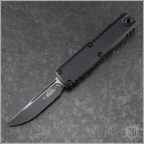 (#12314-1T) Microtech UTX-85 Gen IV S/E Black Plain Tactical - Front
