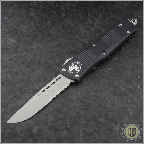 (#139-8) Microtech Troodon S/E Bead Blast Partially Serrated - Front