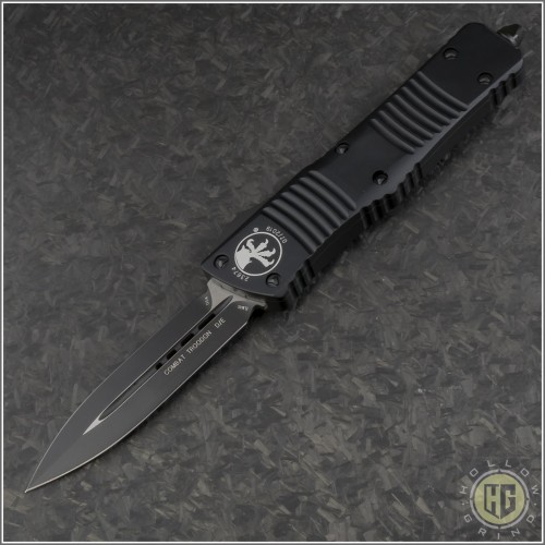 (#142-1T) Microtech Combat Troodon D/E Black Plain Tactical - Front