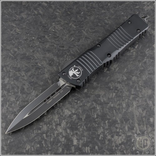(#142-1T) Microtech Combat Troodon D/E Black Plain Tactical - Front