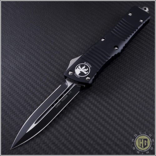 (#142-1) Microtech Combat Troodon D/E Black Plain - Front