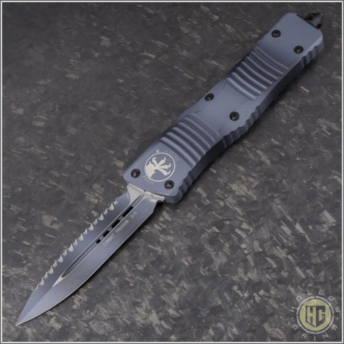 (#142-3UC) Microtech Urban Camo Combat Troodon D/E Full Serrated - Front