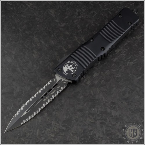 (#142-D3T) Microtech Combat Troodon D/E Tactical Double Fully Serrated - Front