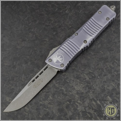 (#143-10DGY) Microtech Distressed Gray Combat Troodon S/E Apocalyptic Plain - Front