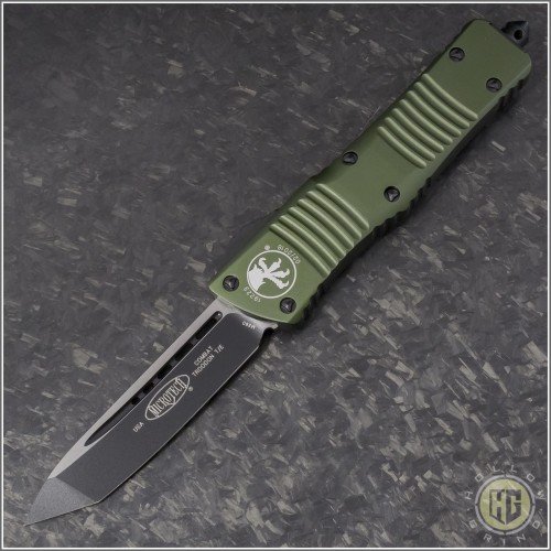 (#144-1OD) Microtech OD Green Combat Troodon Tanto Black Plain - Front