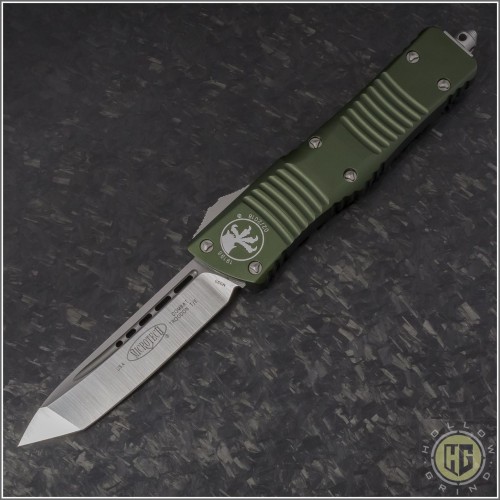 (#144-4OD) Microtech OD Green Combat Troodon Tanto Satin Plain - Front