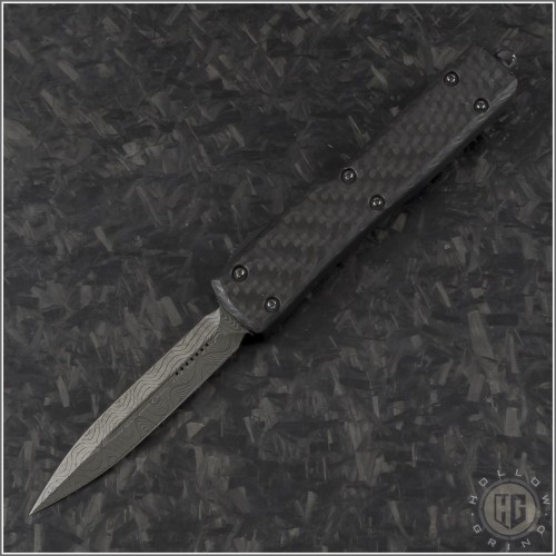 (#147-16CF) Microtech UTX-70 D/E Signature Series Damascus - Front