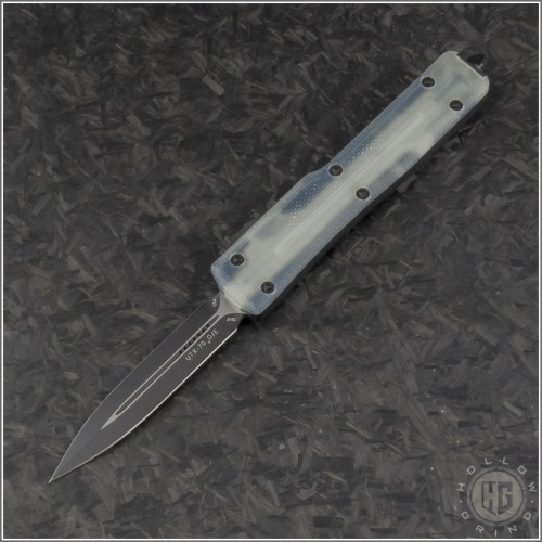 (#147-1GTJG) Microtech Jade Green UTX-70 D/E Black Plain - Front