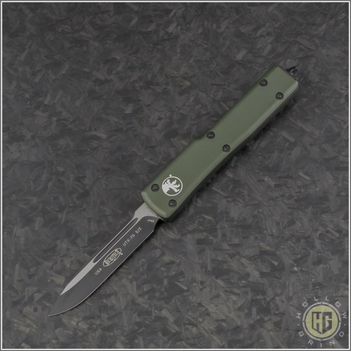 (#148-1OD) Microtech OD Green UTX-70 S/E Black Plain - Front
