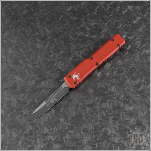 (#148-1RD) Microtech Red UTX-70 S/E Black Plain - Front
