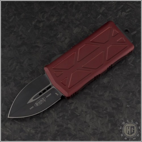 (#157-1MR) Microtech Merlot Exocet Black Plain - Front