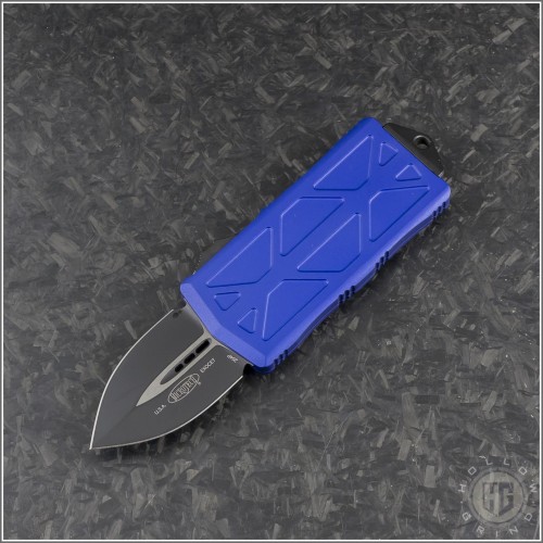(#157-1PU) Microtech Purple Exocet Black Plain - Front