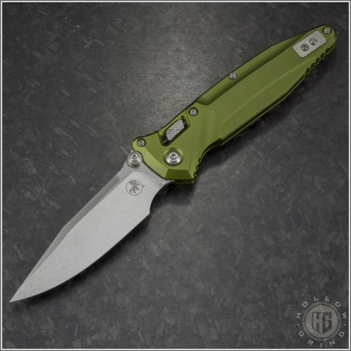 (#159RL-10OD) Microtech OD Green Socom Delta Ram-Lok S/E Stonewash Plain - Front