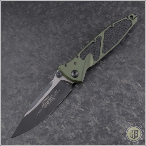 (#160-1OD) Microtech OD Green Socom Elite S/E Black Plain - Front