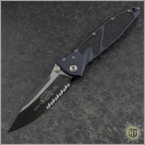(#160-2-204P) Microtech Socom Elite M/A Black Partially Serrated - Front