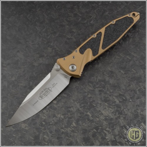 (#160-4TA) Microtech Tan Socom Elite M/A Satin Plain - Front