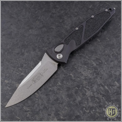 (#160A-10) Microtech Socom Elite-A Stonewash Plain - Front
