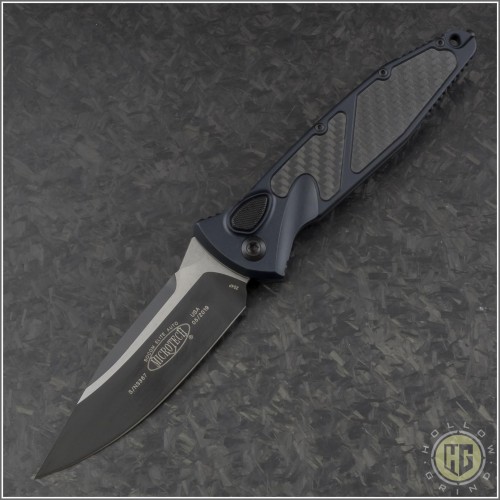 (#160A-1CFI) Microtech Socom Elite Auto S/E Standard w/ Carbon Fiber Inlays - Front