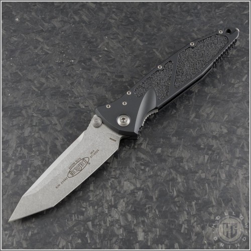 (#161-10-M390MK) Microtech Socom Elite M/A Stonewash Plain Tanto - Front